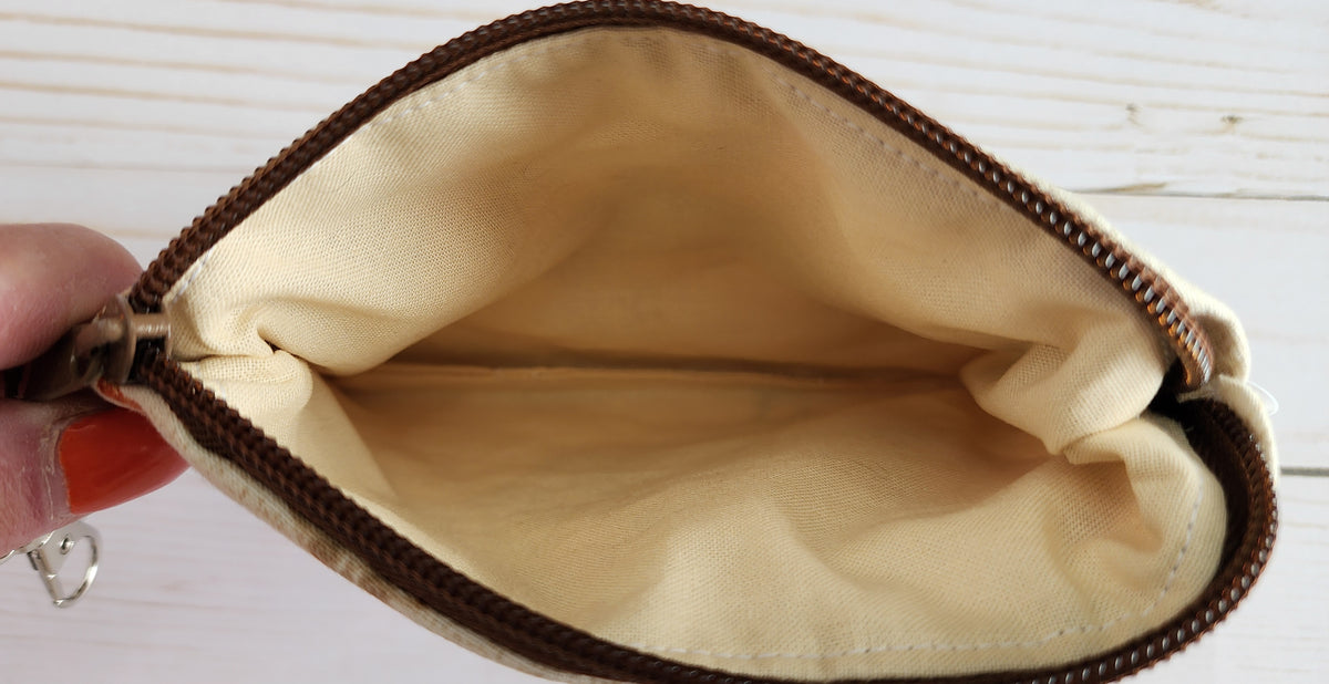 Medallion Chicken Brown Zip Pouch / Wallet Pouch