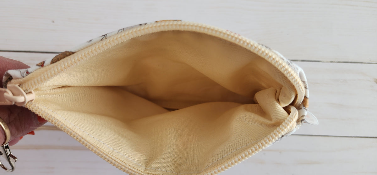 Chicken Cream Zip Notion Pouch / Wallet Pouch