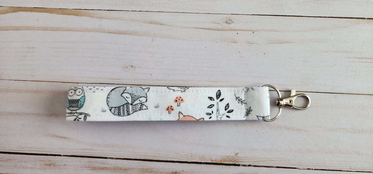 Woodland Creatures Wristlet Keychain