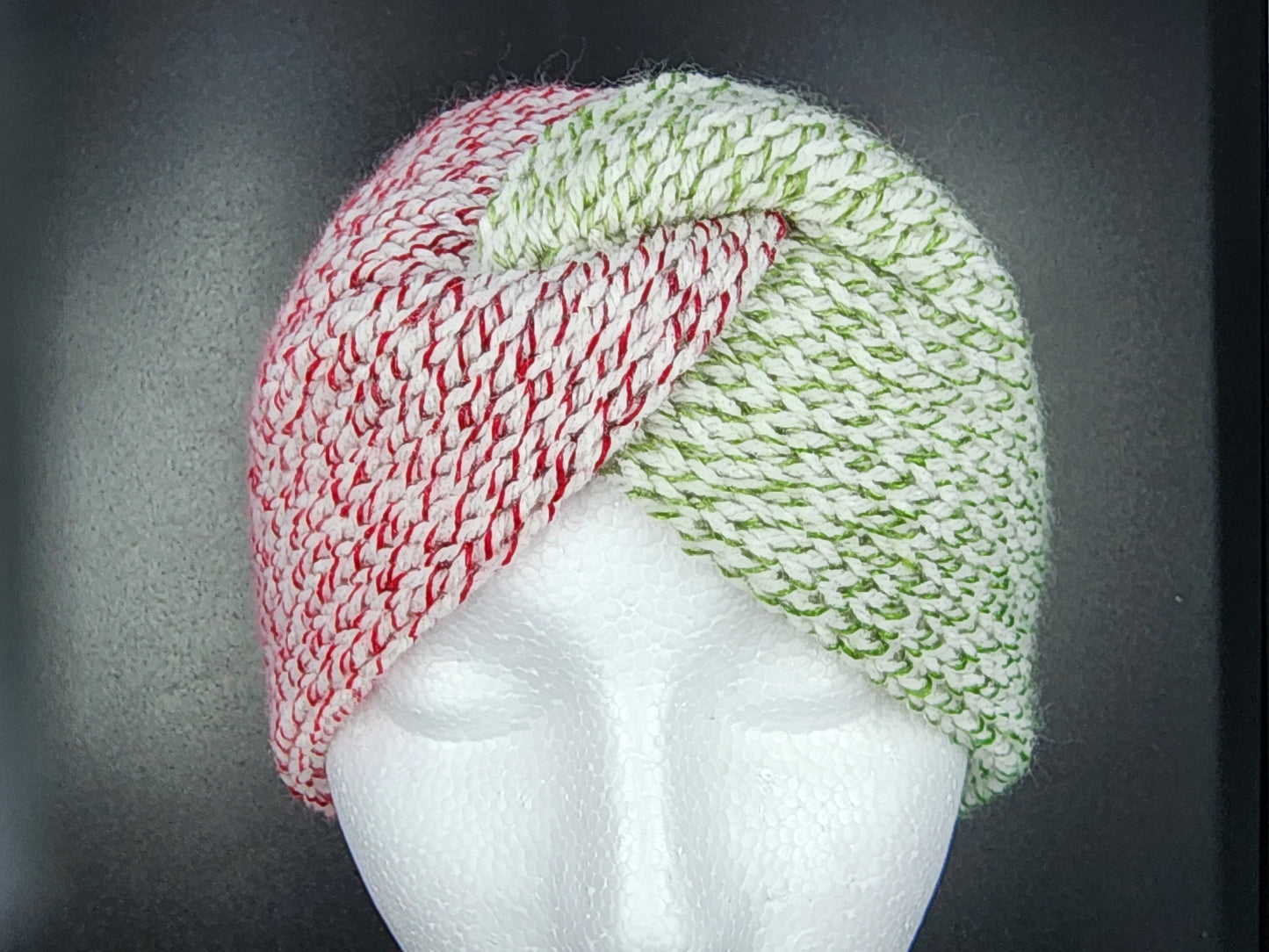 White Red Green 5" Earwarmer