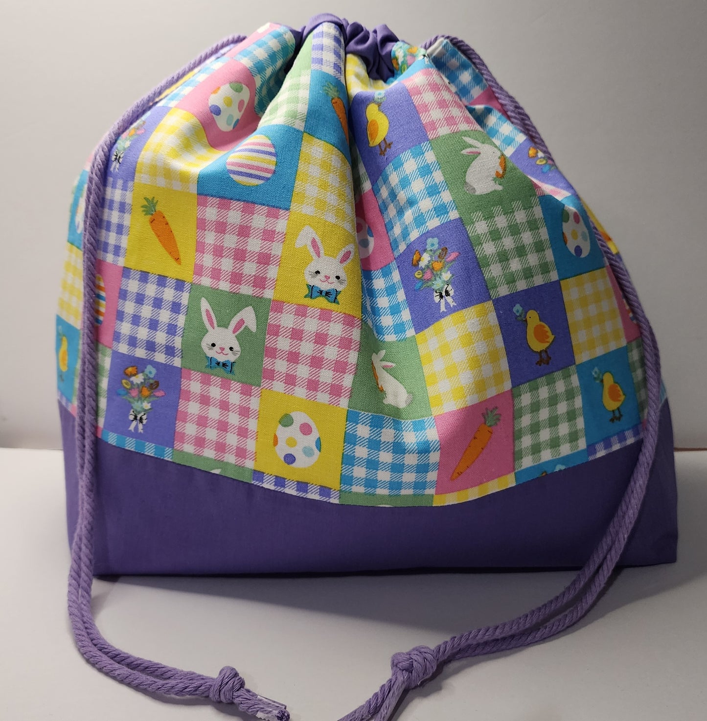 Purple With Easter Checker Large Project Bag