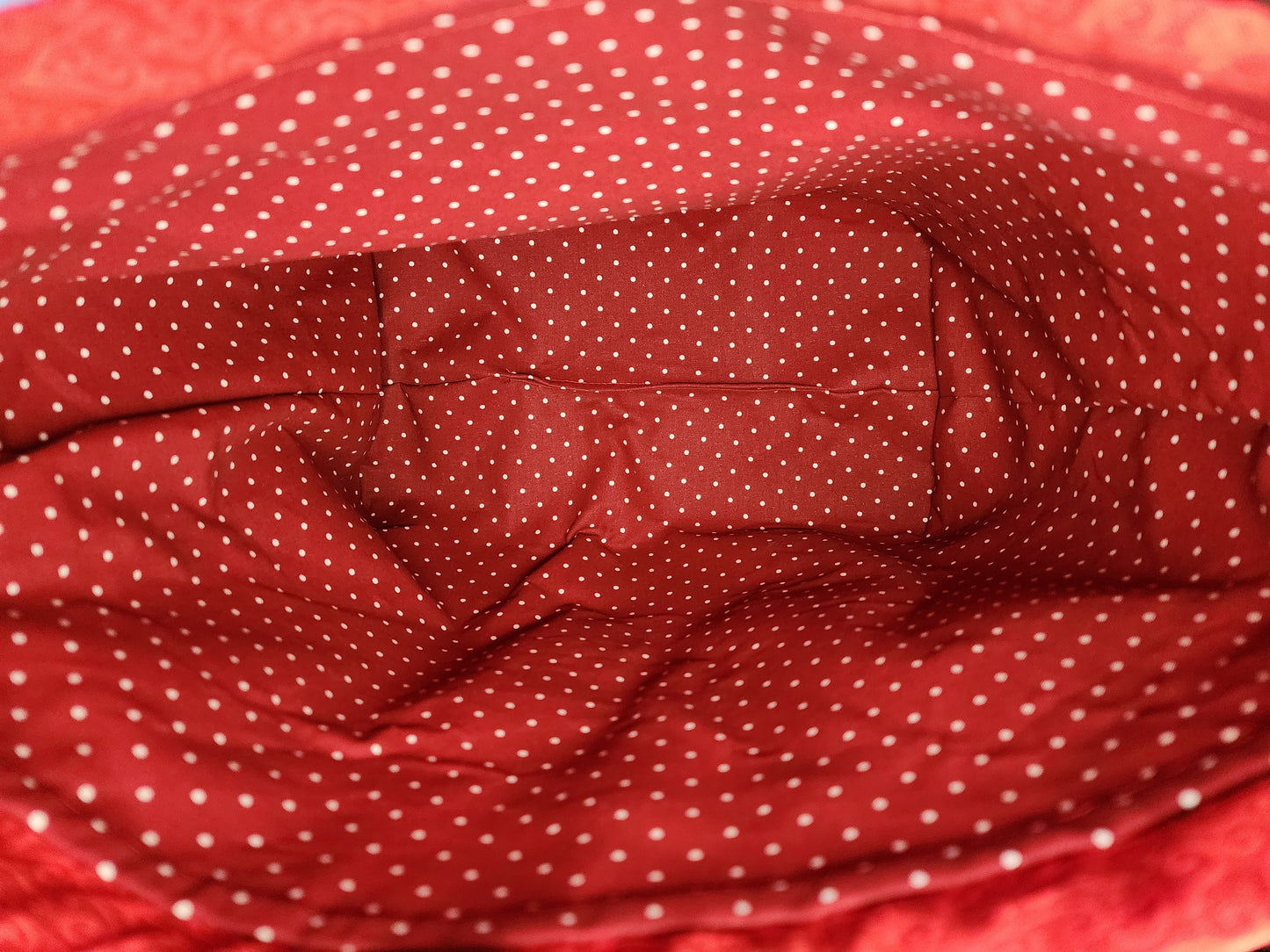 Love with White Hearts Drawstring Bag