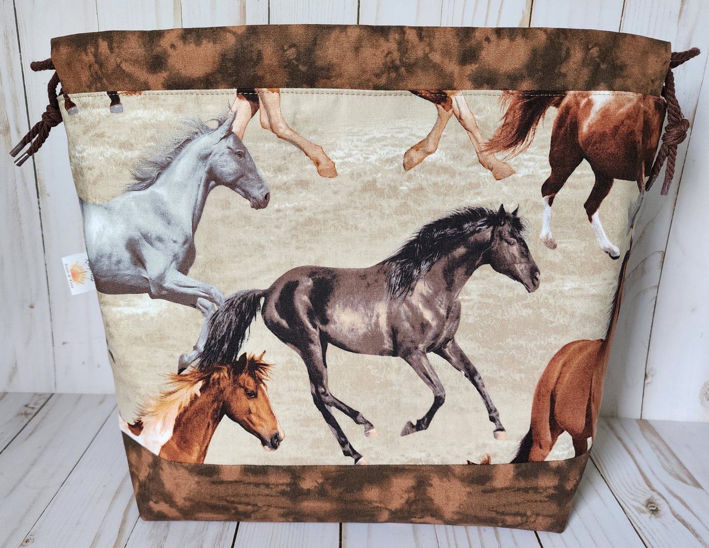 Horse Large Drawstring Project Bag