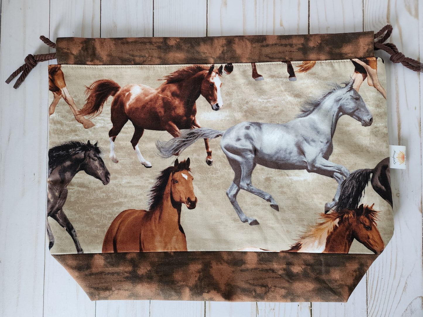 Horse Large Drawstring Project Bag