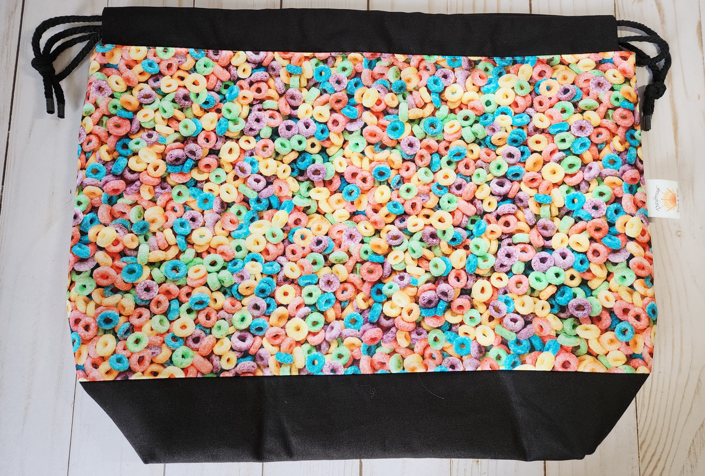 Froot Loops Large Drawstring Project Bag