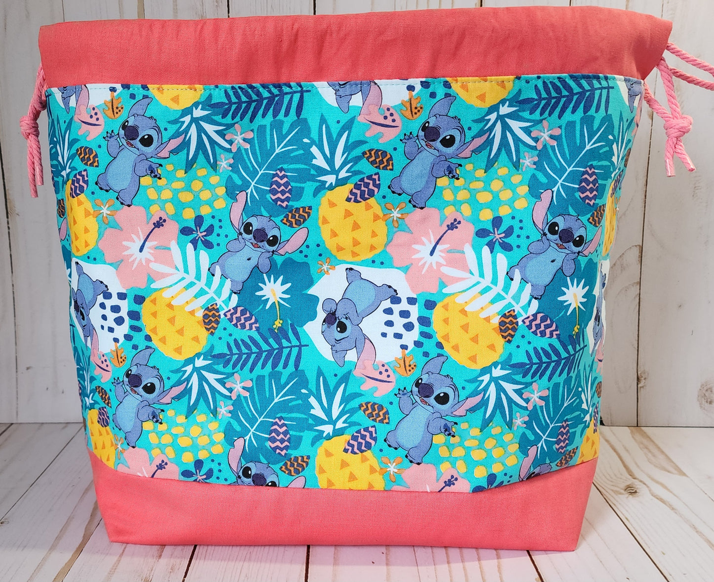 Tropical Stitch Large Drawstring Project Bag