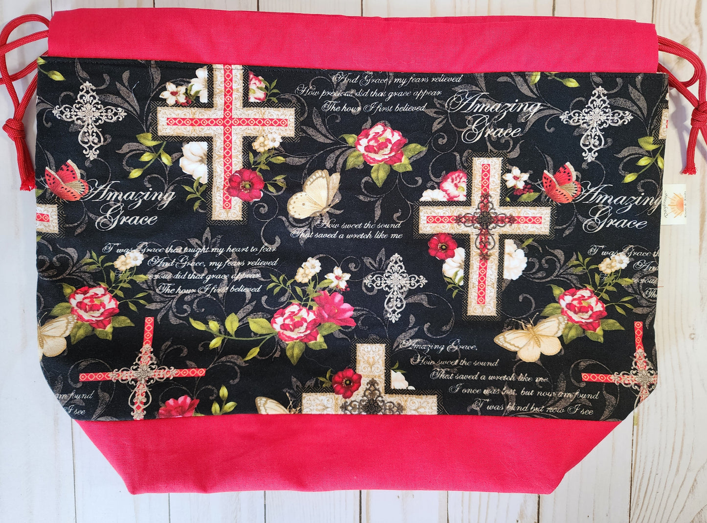 Amazing Grace Large Drawstring Project Bag