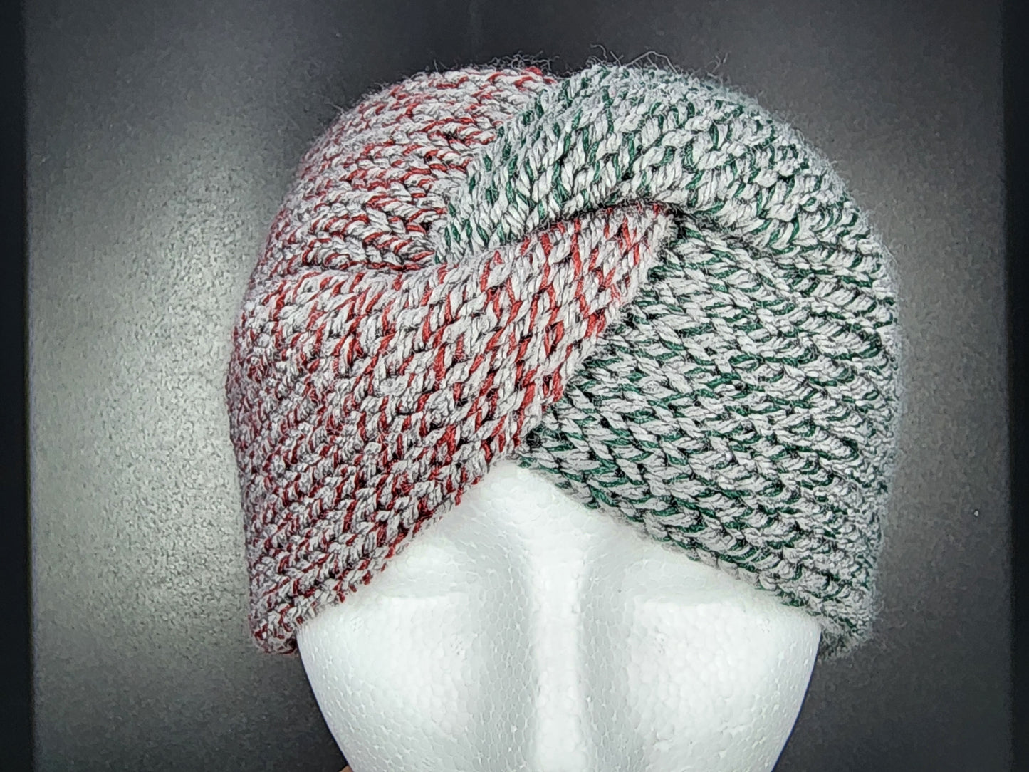 Gray Burgundy Dark Green 5" Earwarmer