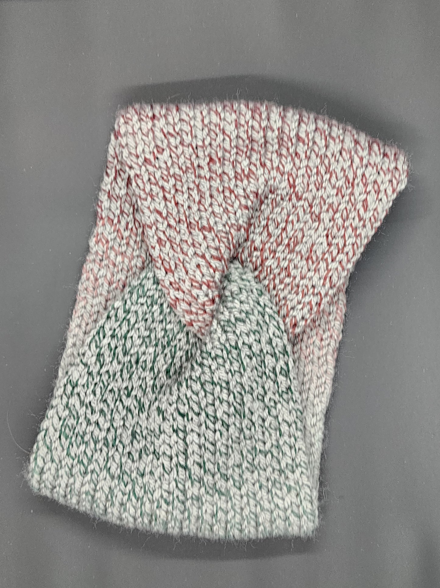 Gray Burgundy Dark Green 5" Earwarmer