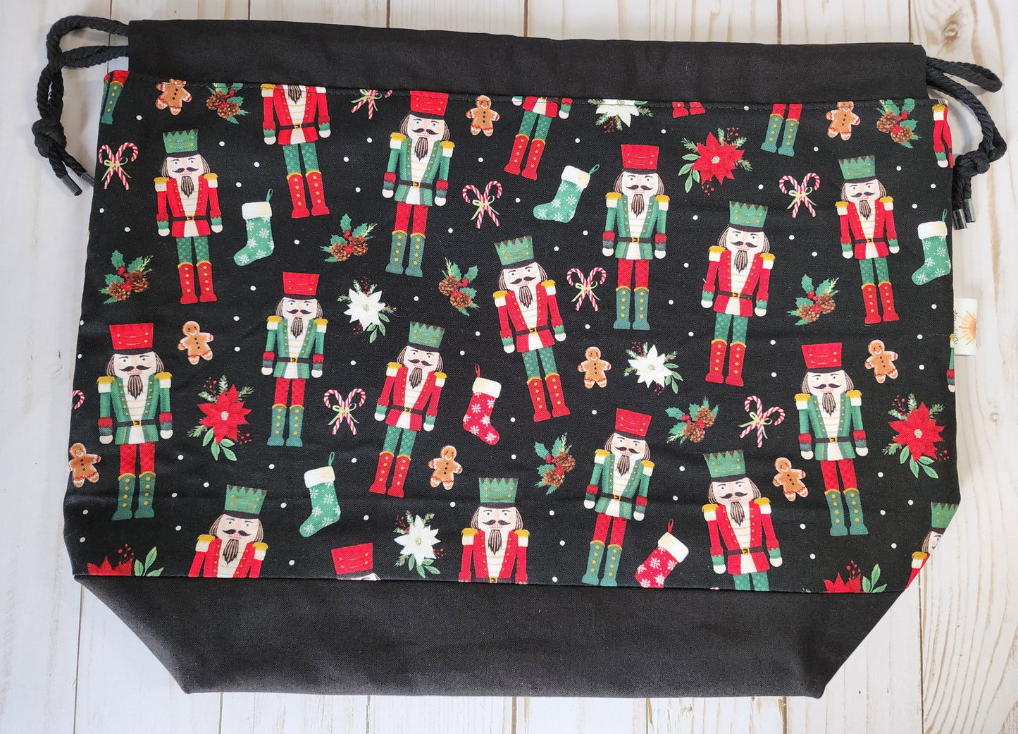 Nutcracker Large Drawstring Project Bag