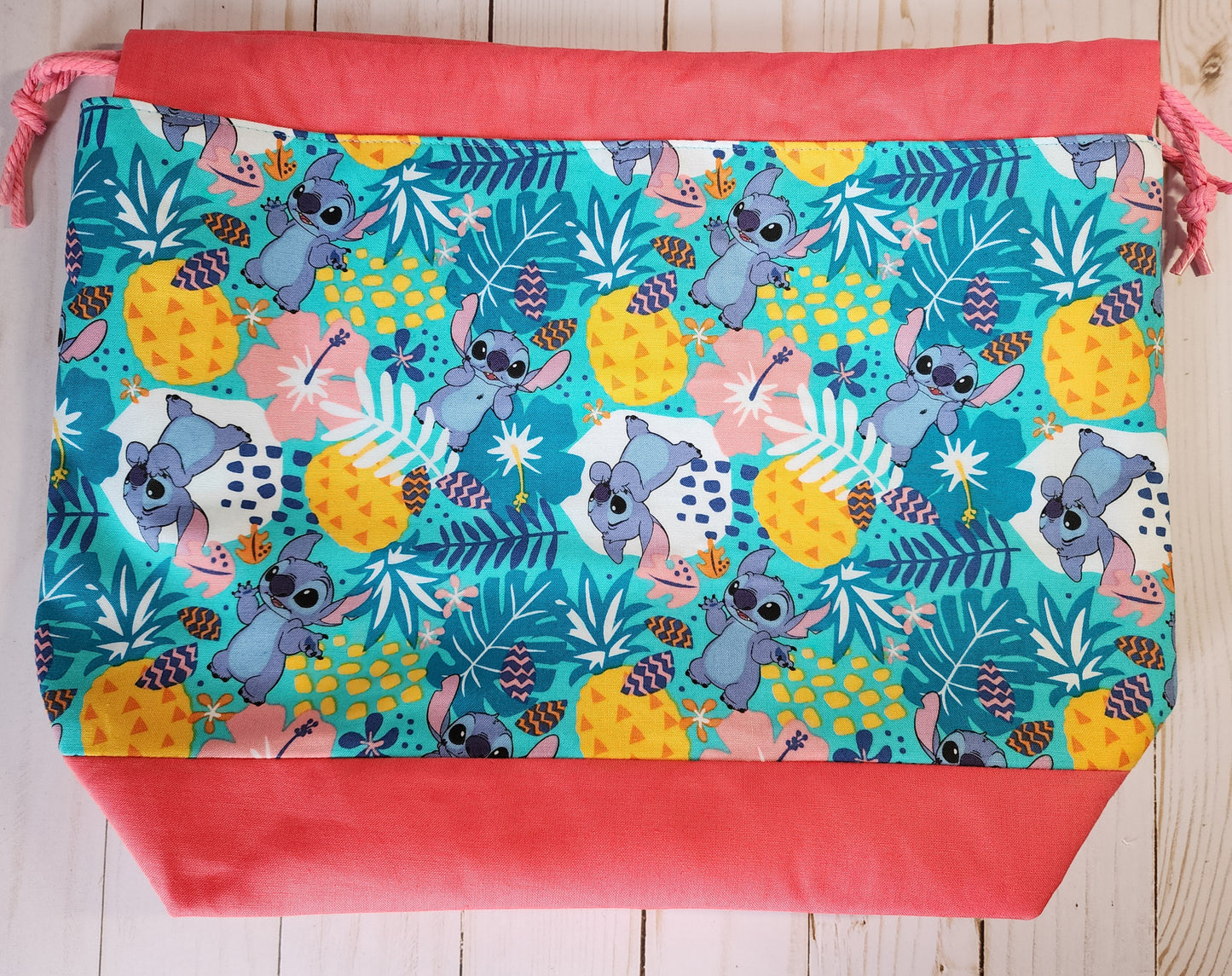 Tropical Stitch Large Drawstring Project Bag
