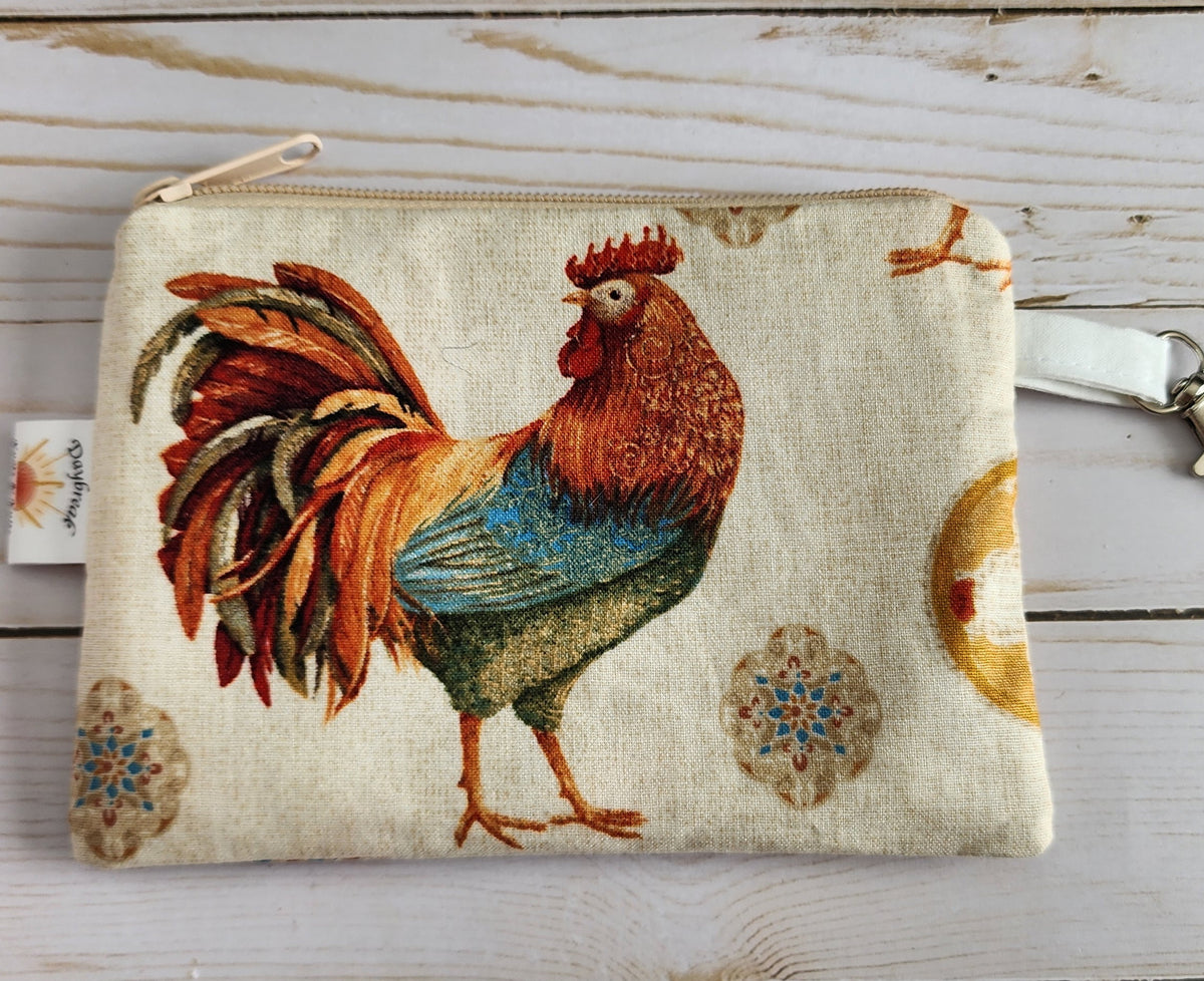 Medallion Chicken Cream Zip Notion Pouch / Wallet Pouch