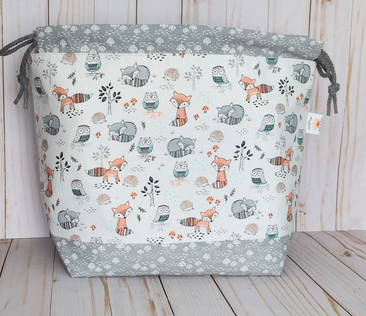 Woodland Creatures Drawstring Project Bag