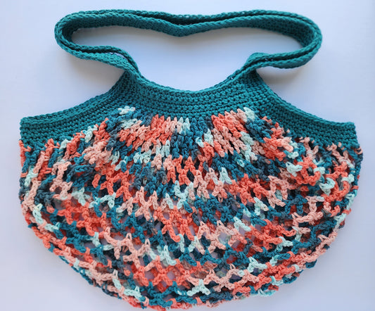 Teal Coral Seas Market Bag