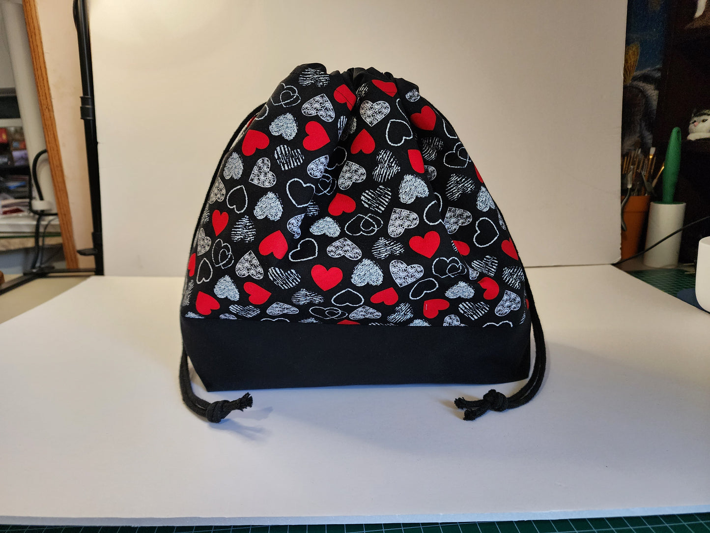 Dark Hearts Large Drawstring Bag