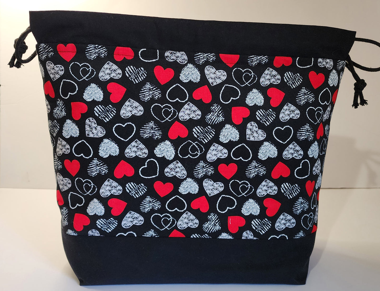 Dark Hearts Large Drawstring Bag