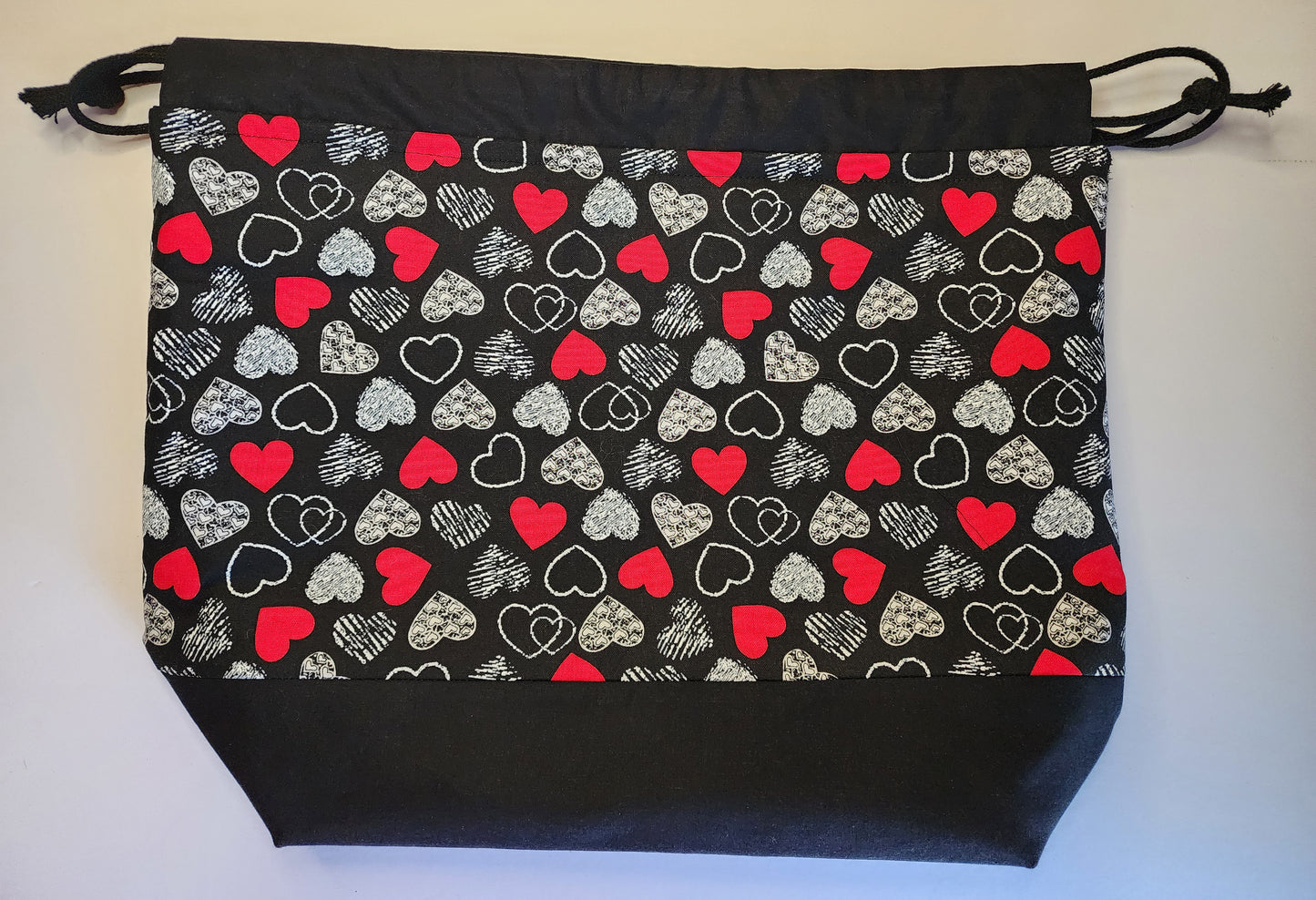 Dark Hearts Large Drawstring Bag