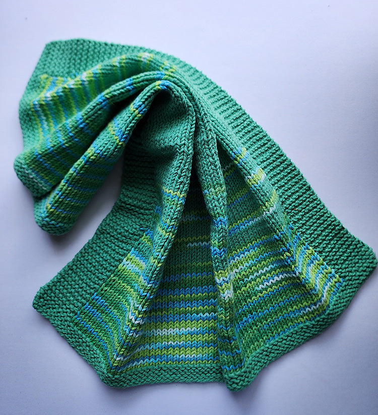 Dual Tone Emerald Energy Handknit Towel