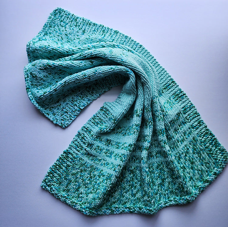 Green Speckle Handknit Towel