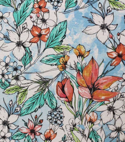 Flowers Reusable Flannel Paper Towels