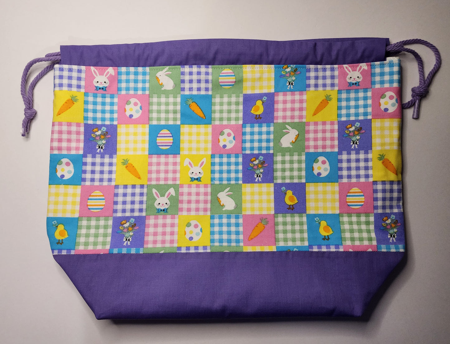 Purple With Easter Checker Large Project Bag