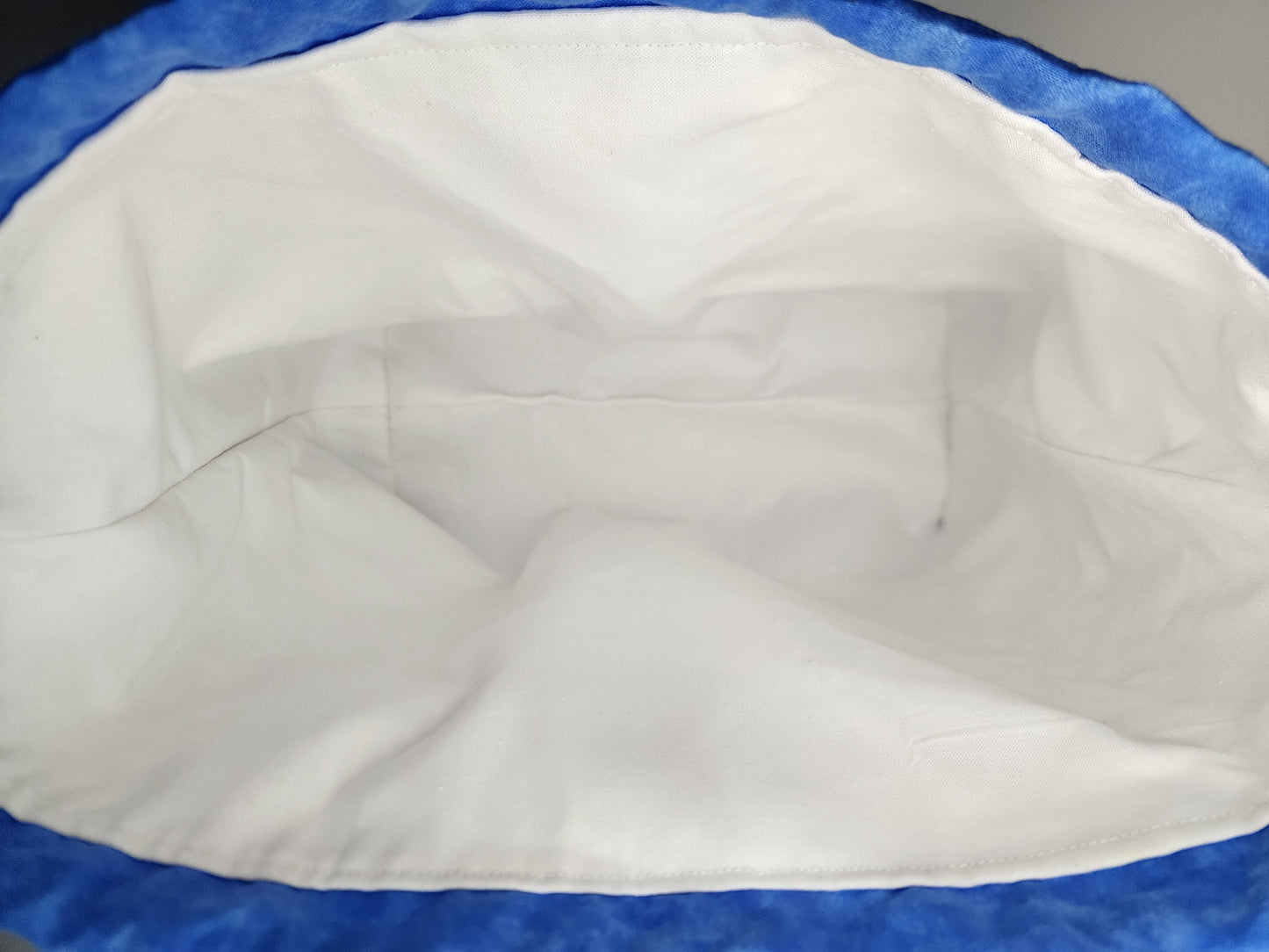 Large Soft Blue Flowers Drawstring Project Bag