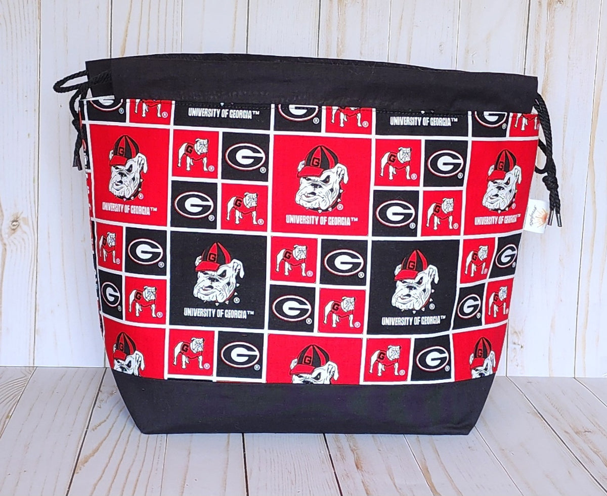 Georgia Bulldog Large Drawstring Project Bag