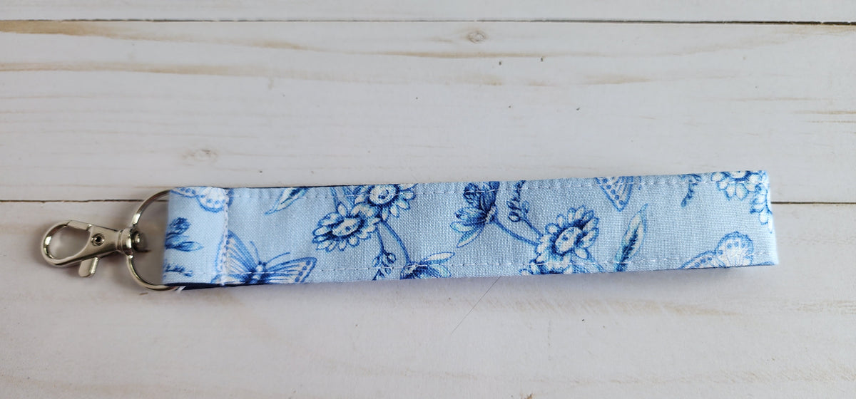 Blue Butterfly Wristlet Keychain