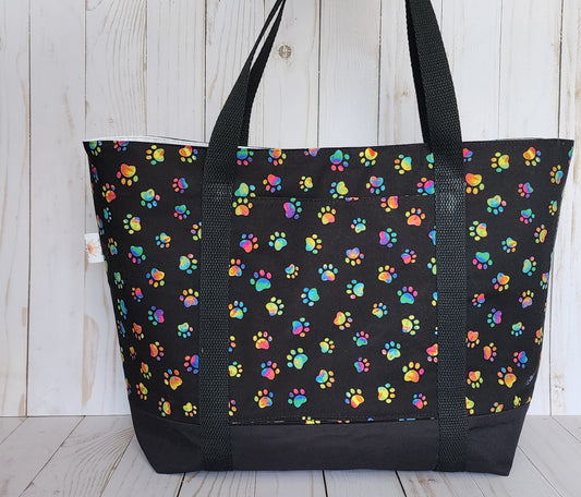Rainbow Paws Tote Bag