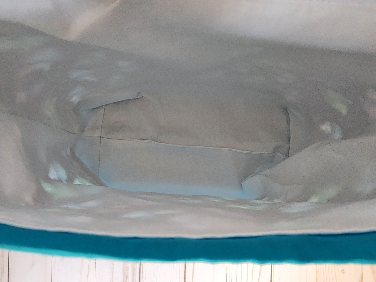 Stingrays and Teal Large Drawstring Project Bag