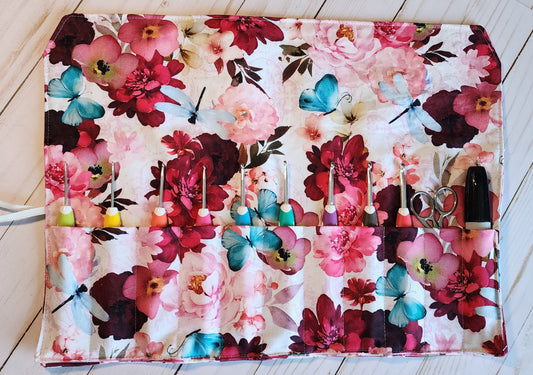 Peony Crochet Hook Roll Up