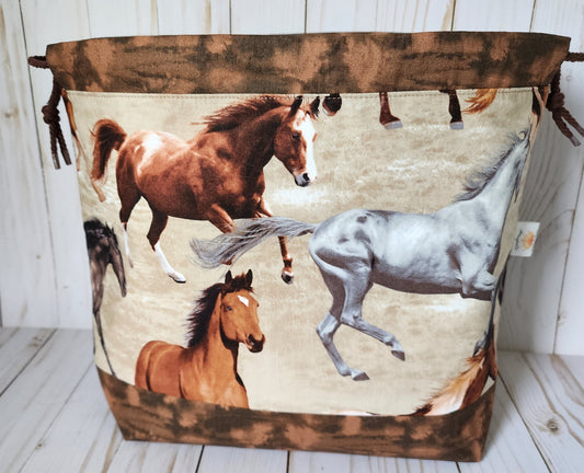 Horse Large Drawstring Project Bag