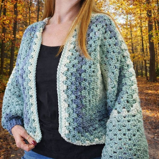 White Water Hexagon Cardigan