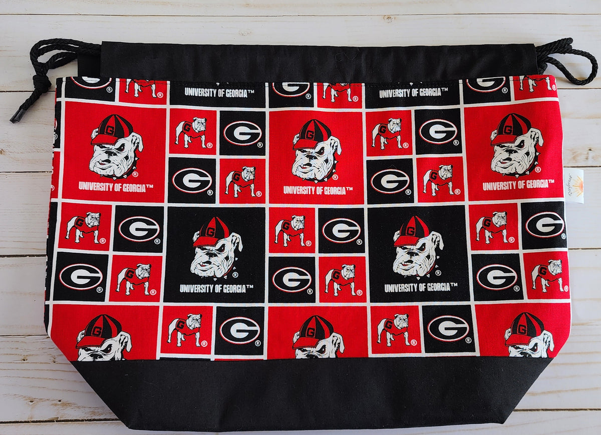 Georgia Bulldog Large Drawstring Project Bag