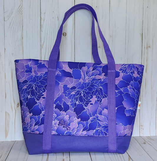 Purple Peony Tote Bag