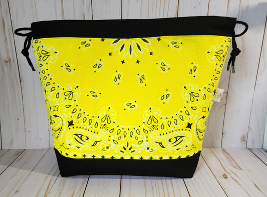 Neon Yellow Large Drawstring Project Bag