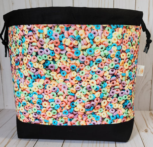 Froot Loops Large Drawstring Project Bag