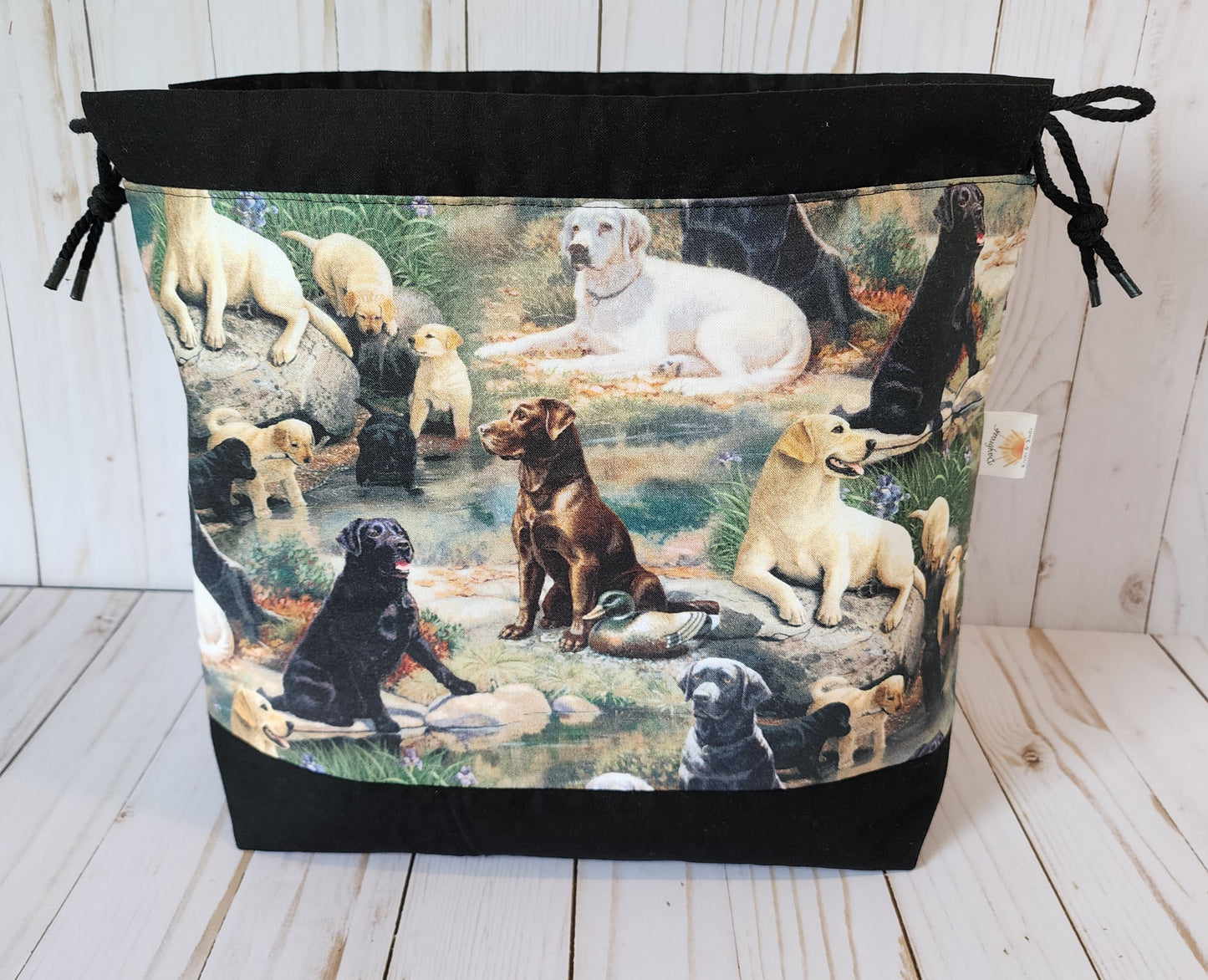 Dogs Large Drawstring Project Bag