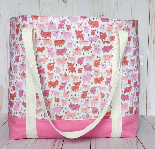 Pink Pig Tote Bag
