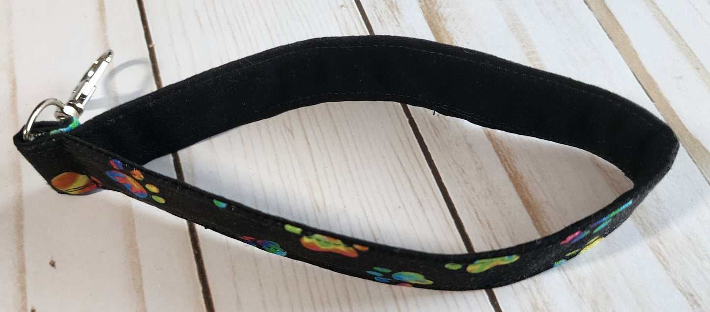 Tie Dye Paw Print Wristlet Keychain