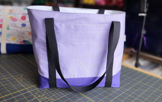 Purple Gingham Tote Bag Custom For AUTUMN