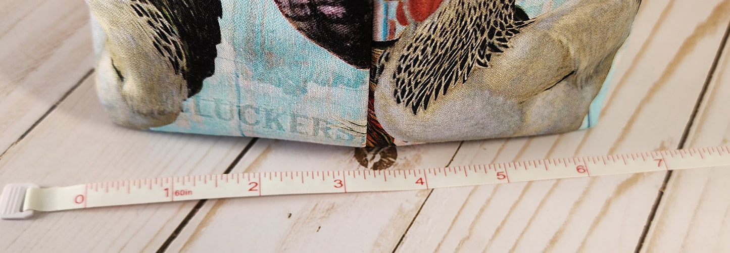 Chicken on Blue Tote Bag