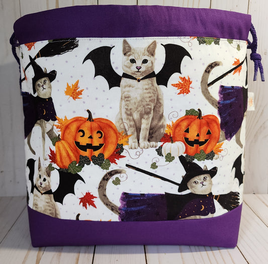 Cat Batwing Large Drawstring Project Bag Reserved for Catherine