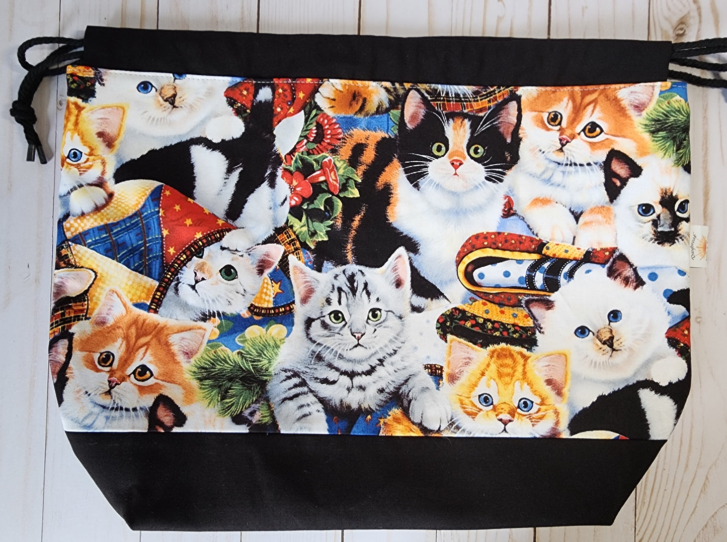 More Kittens Large Drawstring Project Bag