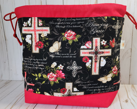 Amazing Grace Large Drawstring Project Bag