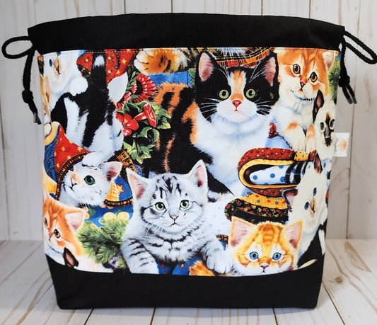 More Kittens Large Drawstring Project Bag