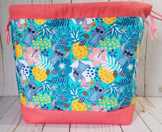 Tropical Stitch Large Drawstring Project Bag