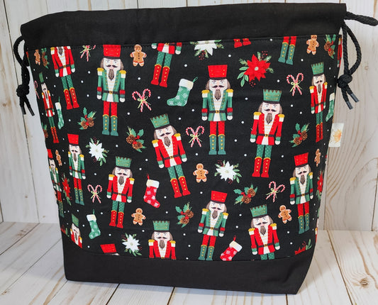 Nutcracker Large Drawstring Project Bag