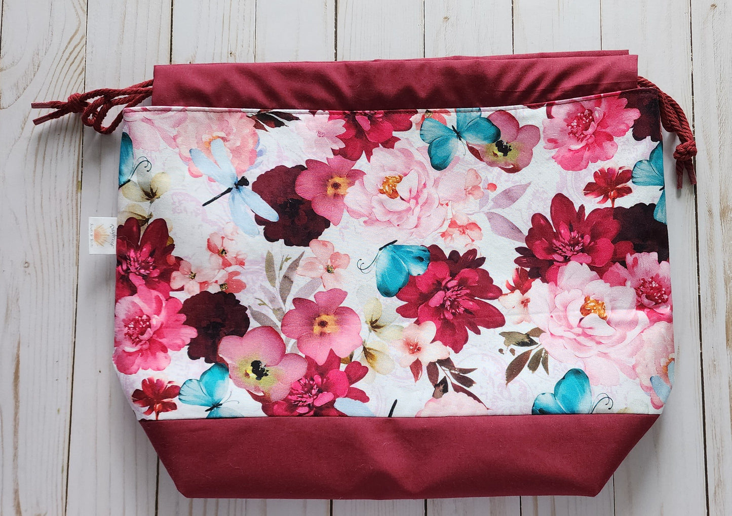 Peony Large Drawstring Project Bag