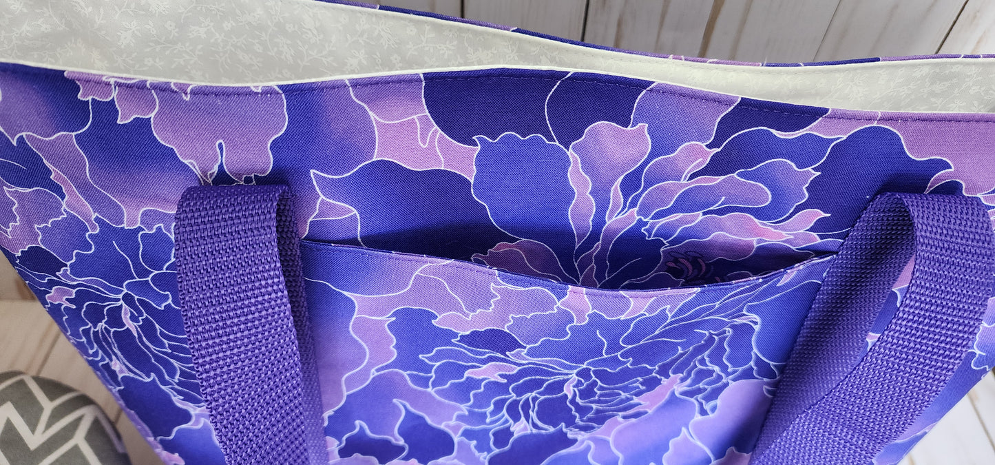 Purple Peony Tote Bag